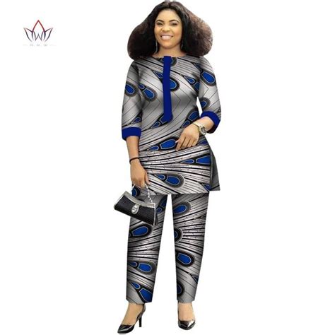 African Suit For Women Wax Print 2 Piece Top And Pant Sets Fashion I African Print Pants