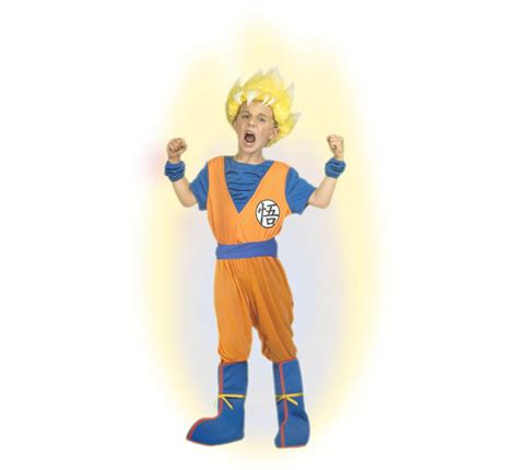 Disfraz De Saiyan Son Goku De Dragon Ball Con Peluca Para Niño