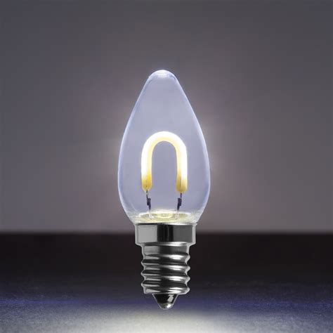 C7 Shatterproof FlexFilament Vintage LED Light Bulb, Cool White - Yard Envy