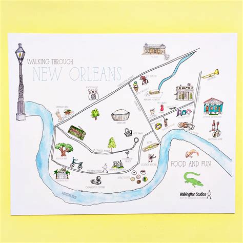 Walking Through New Orleans Illustrated Map — Walkingman Studios