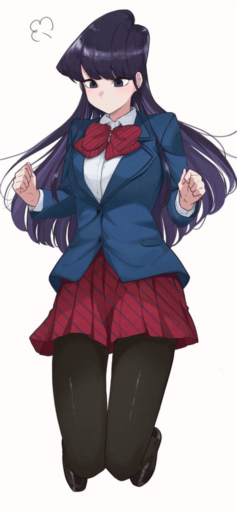 デスクトップ壁紙 Komi San Wa Comyushou Desu Jk 学生服 アニメの女の子 長い髪 小さなおっぱい