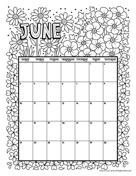 Printable Coloring Calendar For 2022 And 2021 Coloring Calendar