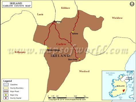 Map Of County Carlow Ireland