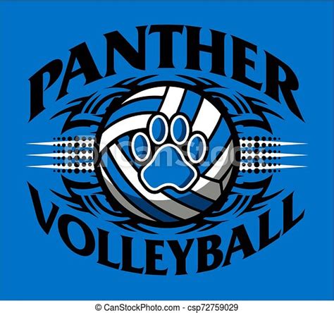Tribal Panther Volleyball Team Design With Paw Print For School
