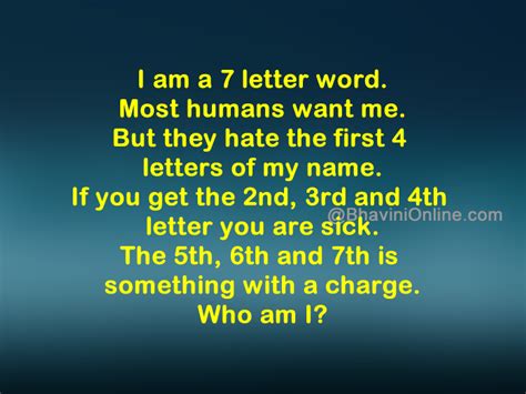 We did not find results for: Word Riddle Games: I am a Seven Letter Word | BhaviniOnline.com