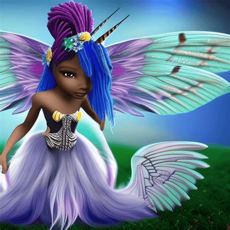 3D Exotic Angelic African American Butterfly Fairy Creative Fabrica