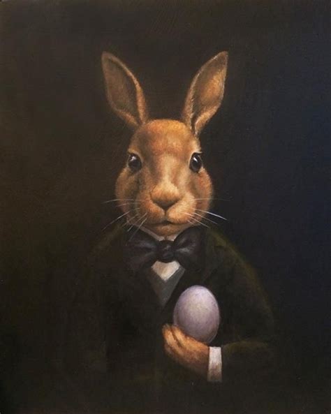 Easter Bunny Print Mysterious Rabbit Rabbit Portrait Victorian