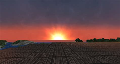 A Beautiful Sunset In My Minecraft World
