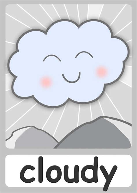 Cloudy Flashcard Weather Activities Preschool Weather For Kids