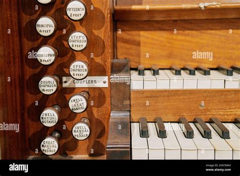 Close Up Of Stops And Keys On A Pipe Organ In The National Museum