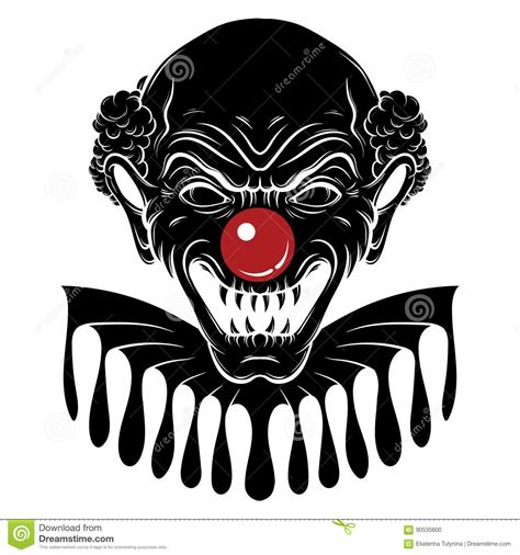 Angry Clown Cartoon Character Halloween Clown With Evil Eyes Vector