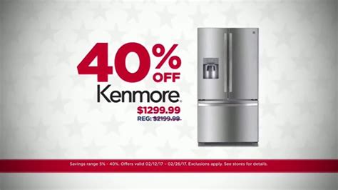 Get 20% off with a sears coupon or promotion codes. Sears Presidents Day Appliance Event TV Commercial, 'Free ...