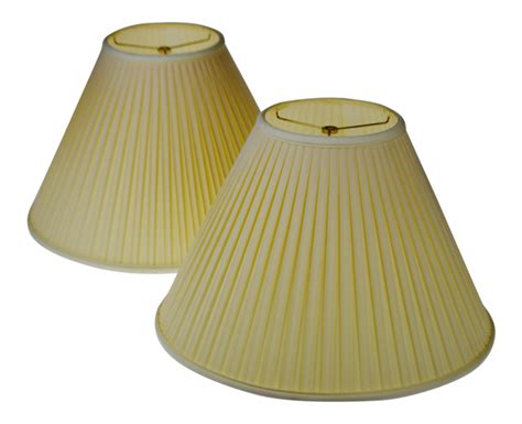 Vintage Pleated Fabric Tapered Lamp Shades A Pair Chairish