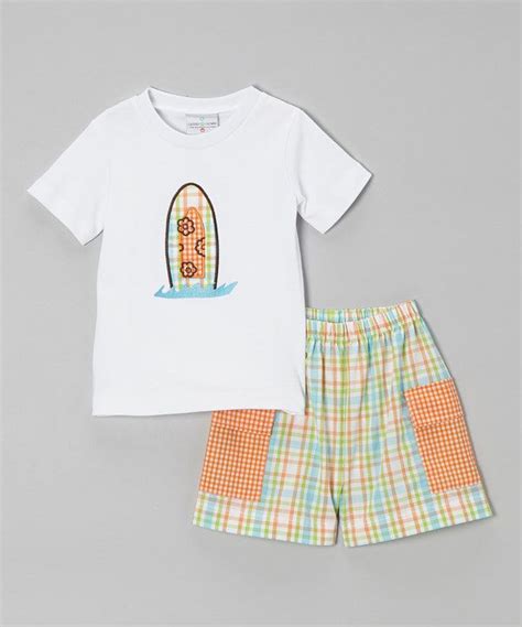 Look What I Found On Zulily White Surfs Up Tee And Plaid Cargo Shorts