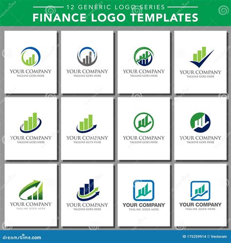 Finance Logo Templates 12 Generic Logos Series Stock Vector