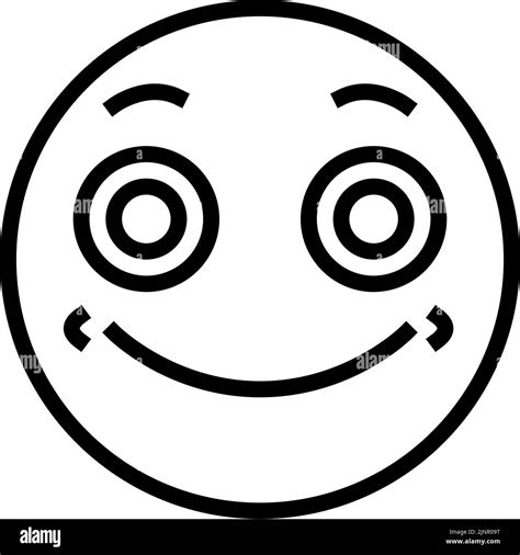 Happy Emoji Line Icon Vector Illustration Stock Vector Image And Art Alamy