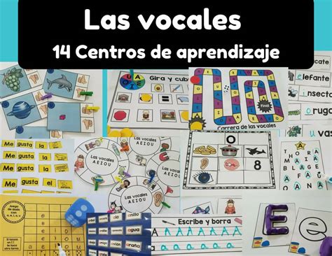 Las Vocales Centros Spanish Vowels Centers Bilingual