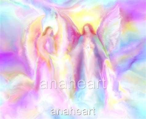 Infinite Love Healing Guardian Angel Art Spiritual Painting By Glenyss Bourne Ebay Angel