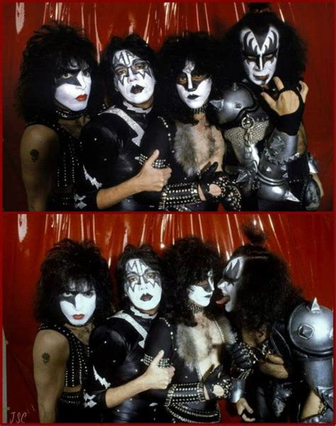 Vintage Kiss Band Poses In Costumes