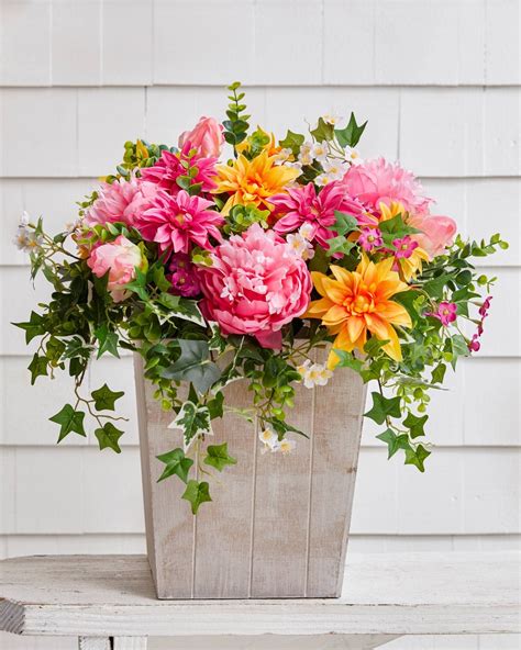 Outdoor Radiant Peony Artificial Flower Wreaths Balsam Hill