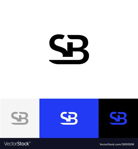 Sb Monogram Logo From Letters S And B Royalty Free Vector