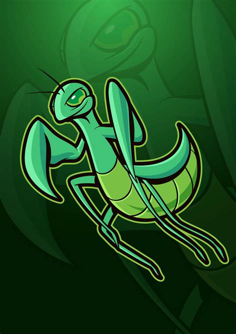 Praying Mantis Mascot Logo Vector Art At Vecteezy