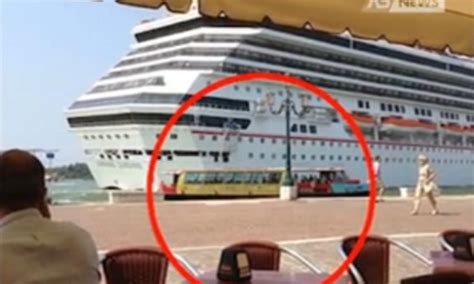 Carnival Sunshine Cruise Ship Passes Dangerously Close To Venetian