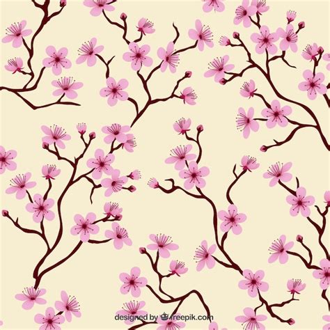 Free Vector Pattern With Cherry Blossoms