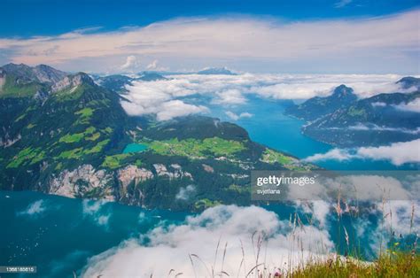 Aerial View Of Lake Lucerne Rigi And Pilatus Mountains Glarus And Uri