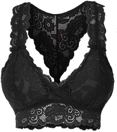 Womens Sexy Lace Bralette Bustier Breathable Crop Top Lace Bra Lace Vest Bra V Neck Bralette