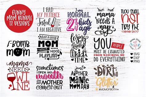 Funny Mom Svg Bundle Mom Svg Files Mom Designs Mom Sublimation