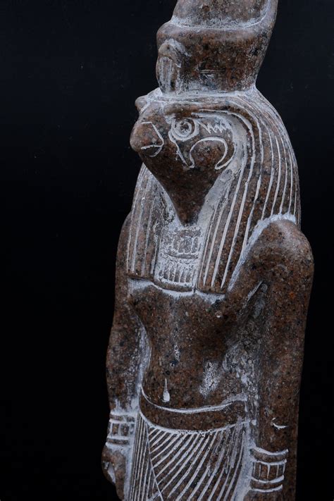 Statue Of Ancient Egyptian Falcon Bird God Horus 2 Size Dark Stone Made In Egypt