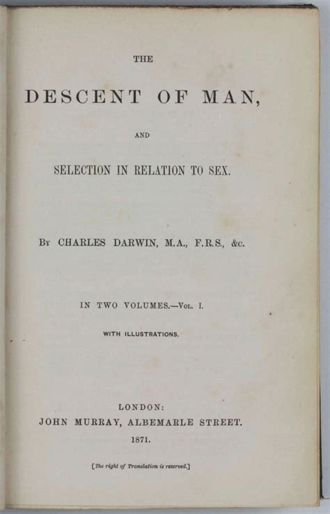 The Descent Of Man And Selection In Relation To Sex 2 Volumes By