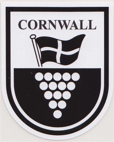 Cornwall County Shield Flag Car Sticker Shield Self Cling