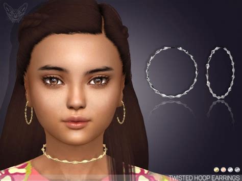 Twisted Hoop Earrings For Kids At Giulietta The Sims 4 Catalog