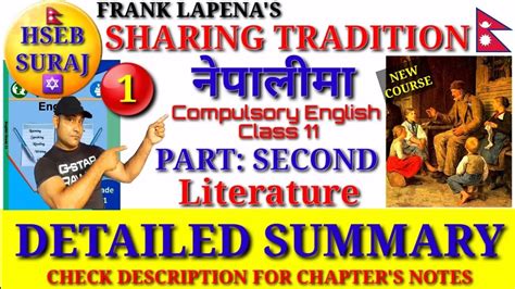 Sharing Tradition Summary In Nepali Compulsory English Class 11 Neb