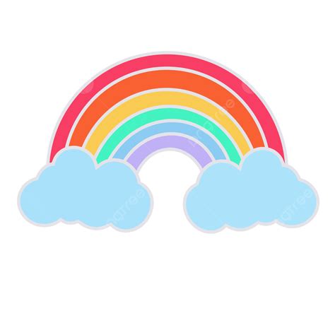 Gambar Kartun Stiker Awan Pelangi Langit Langit Pelangi Awan Png Dan