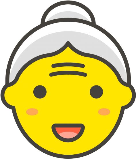 Download Old Woman Emoji Old Woman Vector Png Png Image With No