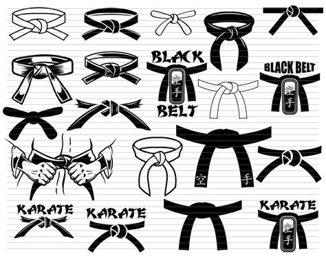 Karate Belt Bundle Karate Belt Svg Blak Belt Svg Black Belt Clipart