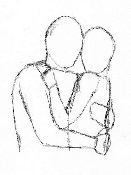 Draw People Hugging With These Four Easy Methods Let S Draw Today Easy People Drawings