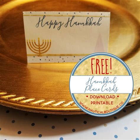 Free Printable Hanukkah Place Cards