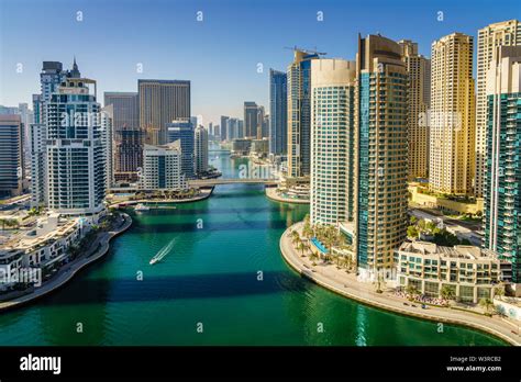Scenic Daylight View Of Dubai Marina In Uae Stock Photo Alamy