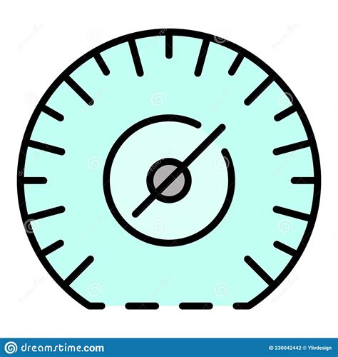 Mile Per Hour Speedometer Icon Color Outline Vector Stock Vector