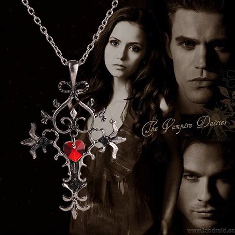 Vintage Collier Gothic Jewelry Necklace The Vampire Diaries Bijouterie