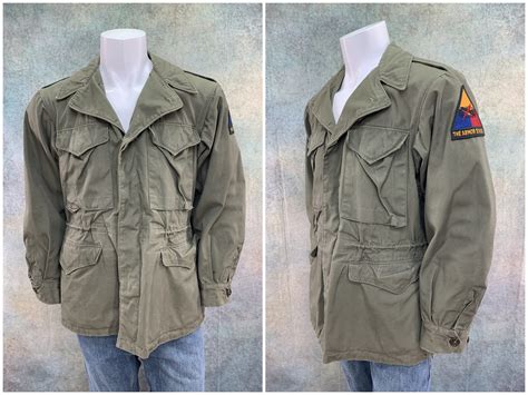 Vintage Us Army M 1943 M43 Field Jacket 1945 Ww2 Size 38r With Hood