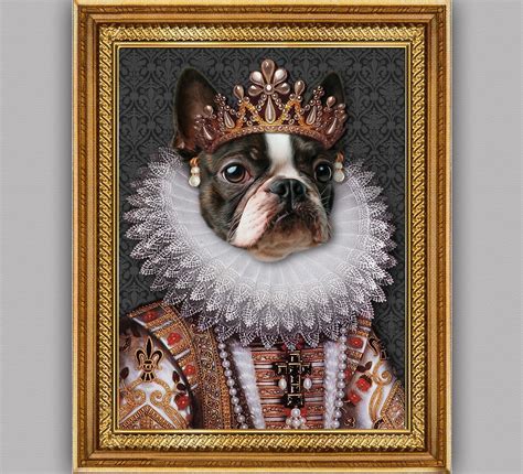 Custom Renaissance Pet Painting Historical Art Regal Royal Pet Portrait