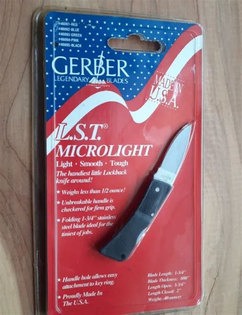 Nos Vintage Gerber Lst Microlight 200 Knife Usa 97223 Mint In Clamshell