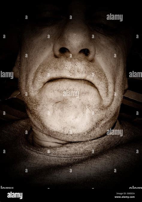 Grumpy Old Man Frowning Stock Photo Alamy