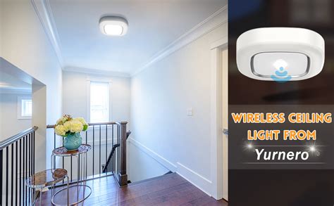 Yurnero Motion Sensor Ceiling Light Battery Operatedwireless Motion
