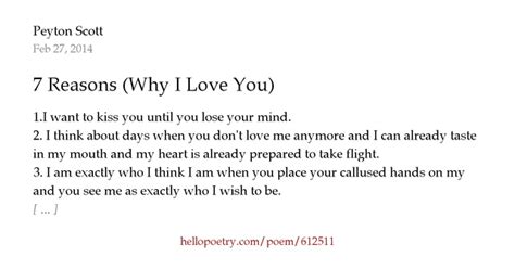 7 Reasons Why I Love You By Peyton Scott Hello Poetry
